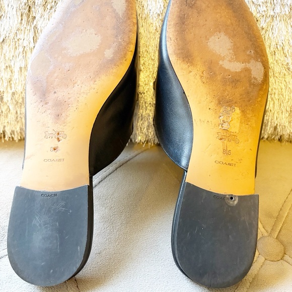 Coach Black Leather Women's Slides - Picture 6 of 6